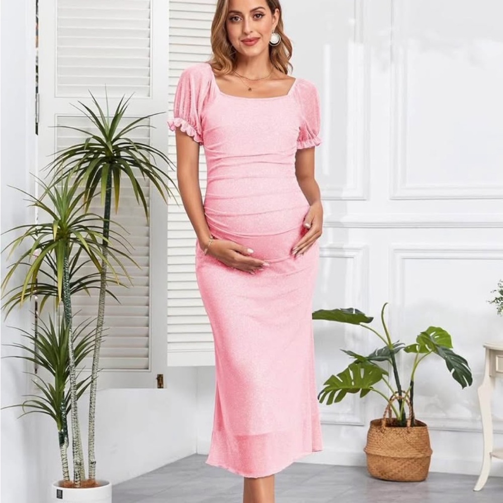 Pink Maternity Dress